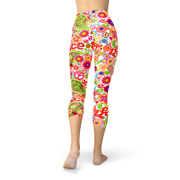 Peace and Love Capri Leggings