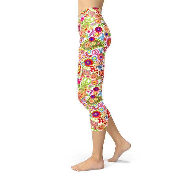 Peace and Love Capri Leggings