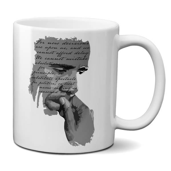 "For Now Decisions Are Upon Us..." Barack Obama Quote Mug