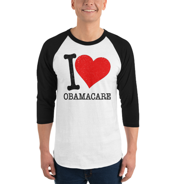 I Love Obamacare 3/4 Sleeve Raglan Jersey