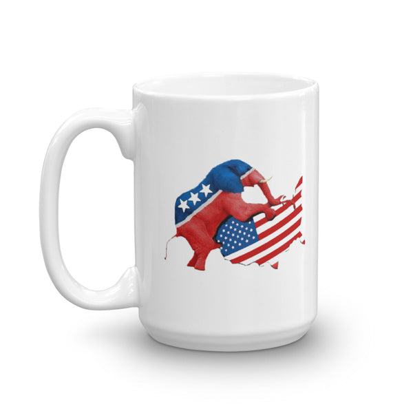 Of Course It Hurts. America Is Getting Screwed By An Elephant Mug