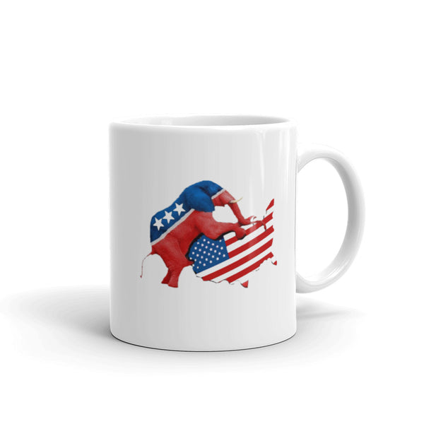 Of Course It Hurts. America Is Getting Screwed By An Elephant Mug