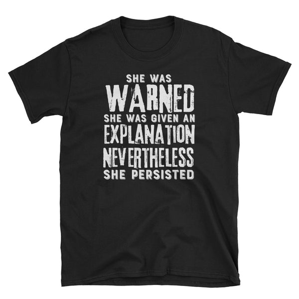 Nevertheless She Persisted T-Shirt (Black and Navy)