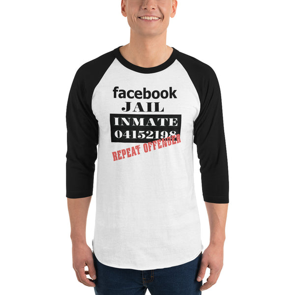 Facebook Jail Repeat Offender 3/4 Sleeve Raglan Jersey