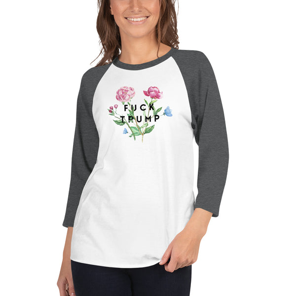 F Trump Floral 3/4 Sleeve Raglan Jersey