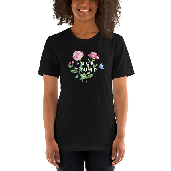 F Trump Floral T-Shirt | Anti Trump Shirts | Fuck Trump T-Shirt